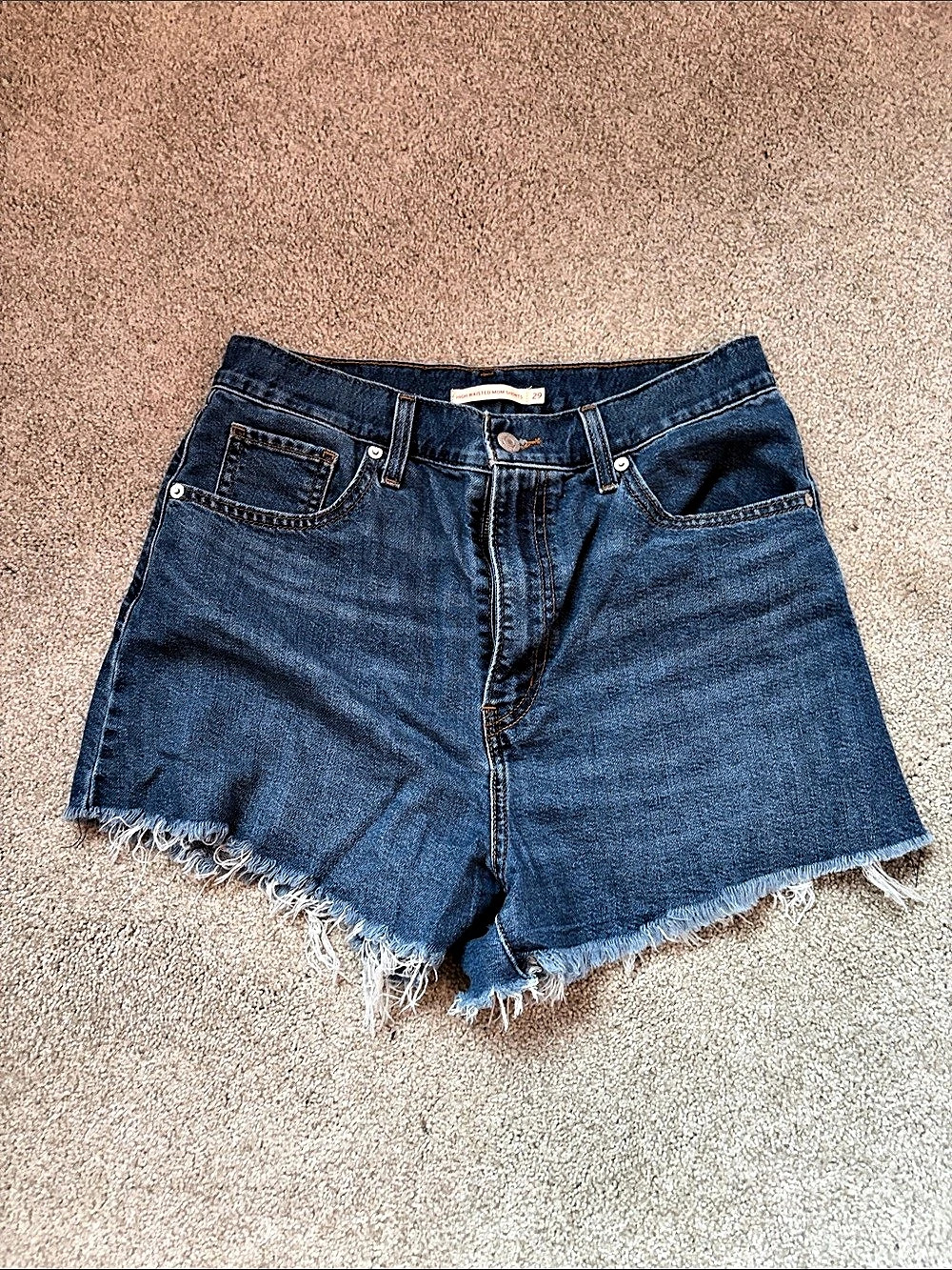Levi's High Waisted Mom Shorts Blue Waist 29